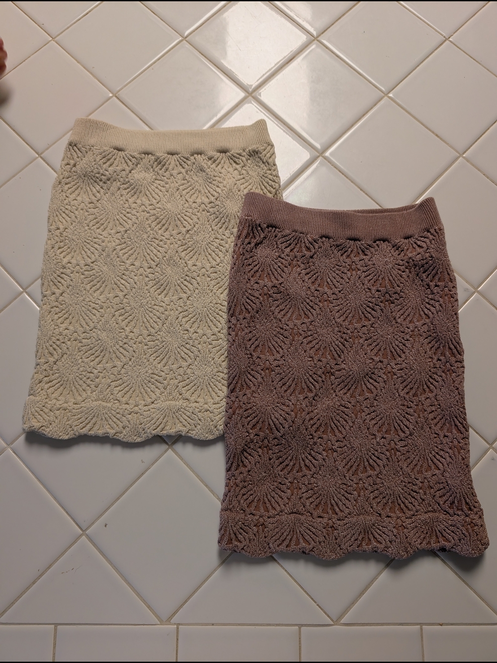 By Together Textured Knit Camisoles in Cream and Dusty Rose